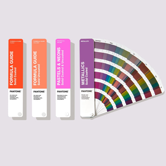 Pantone Solid Guide Set — Formula Guide Coated & Uncoated, Pastels & Neons Guide, Metallic Guide